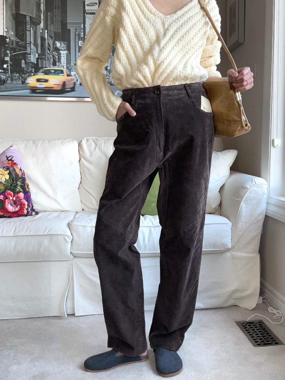 NWT brown suede pants